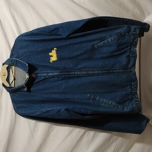 (X-64) SALE! RARE! UCLA Chalk Line Full Zip Up Denim Jacket Sz.L